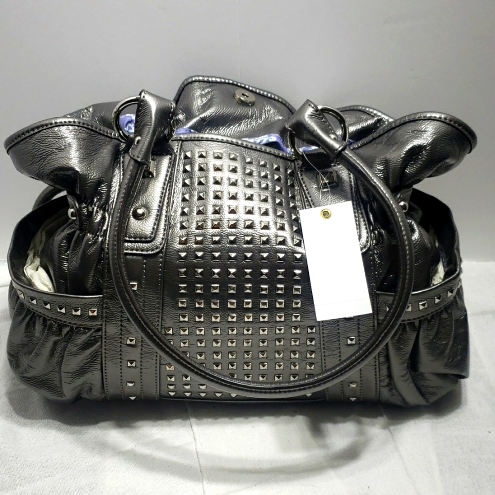 Kathy Van Zeeland Purse NWT Charcoal Grey Silver Studs ♥️